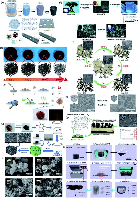 综述:高性能木质纤维素衍生水凝胶/气凝胶基柔性准固态超级电容器