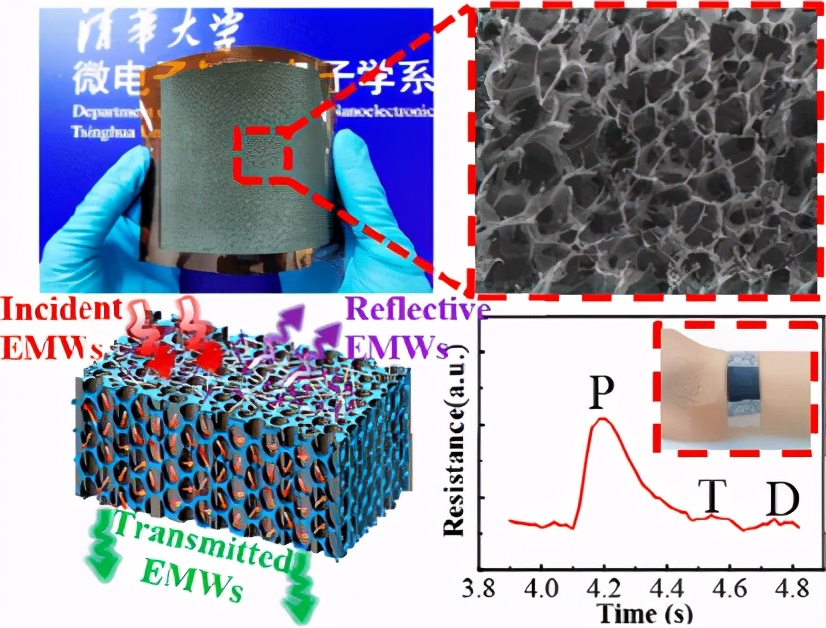 清华大学：蜂窝启发石墨烯基超高性能电磁干扰屏蔽和可穿戴应用