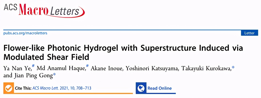 北海道大学龚剑萍:协调剪切场诱导的具有超结构的花状光子水凝胶